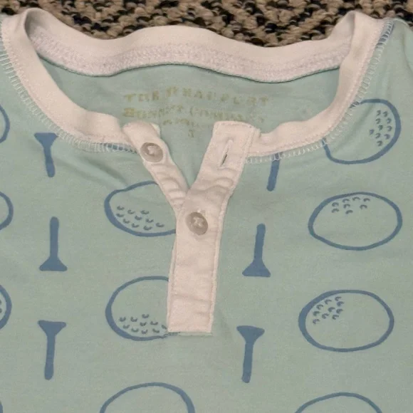 🎉 EUC 🎉 TBBC Sz 5 Light Blue Golf-Print Pajama Set - Picture 2 of 3